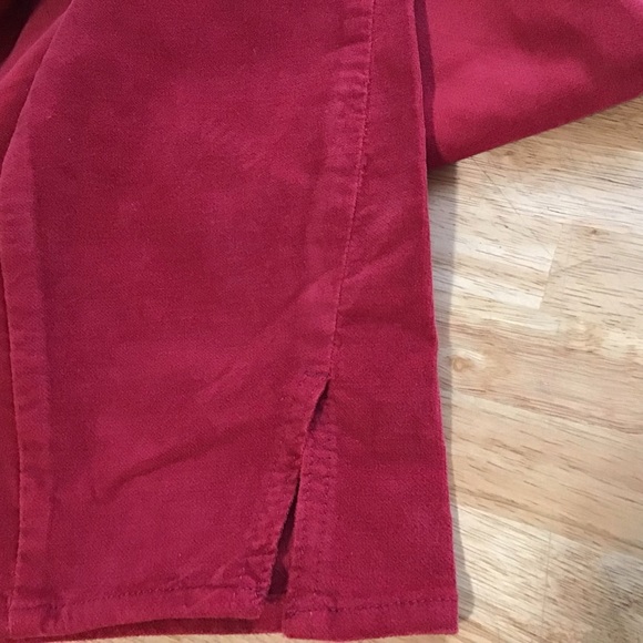 NYDJ Red Velveteen Ami Twisted Seam Split Ankle Skinny Jeans Size 16 - Picture 6 of 10